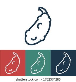 Linear vector icon with cucumber