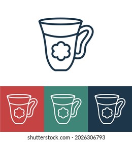 Linear vector icon with cup