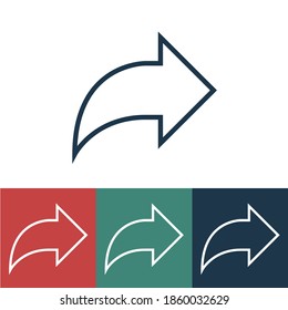 Linear vector icon with curved arrow