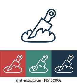 Linear vector icon with cut bread