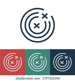 Linear vector icon with darts