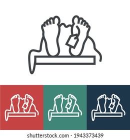 Linear vector icon with dead man