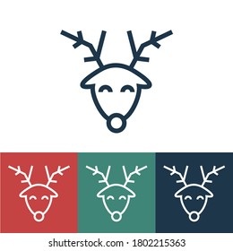 Linear vector icon with deer