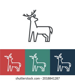 Linear vector icon with deer