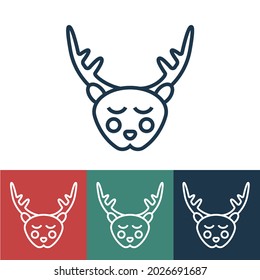 Linear vector icon with deer