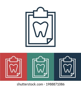 Linear vector icon with dental document