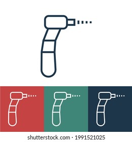 Linear vector icon with dental drill