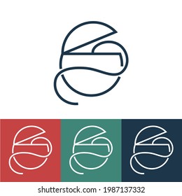 Linear vector icon with dental floss