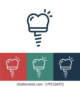 Linear vector icon with denture