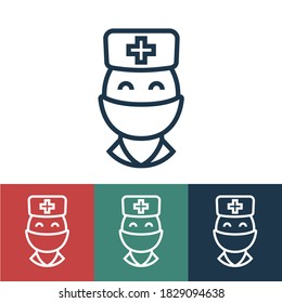 Linear vector icon with doctor