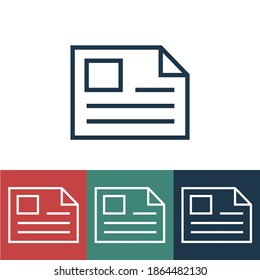 Linear vector icon with document