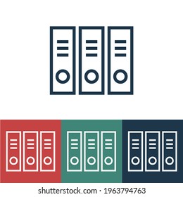 Linear vector icon with document folders