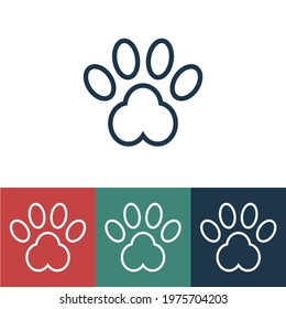 Linear vector icon with dog track