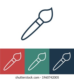 Linear vector icon with drawing brush