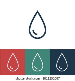 Linear vector icon with drop of water