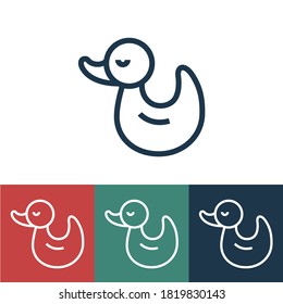 Linear vector icon with duck