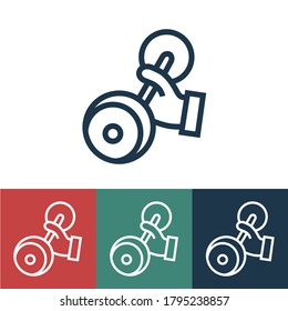 Linear vector icon with dumbbells