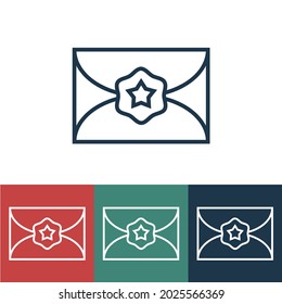 Linear vector icon with envelope