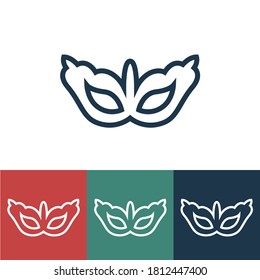 Linear vector icon with erotic mask