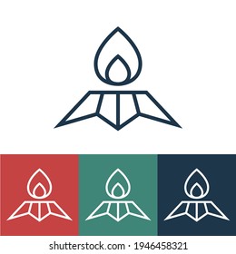 Linear Vector Icon With Eternal Flame