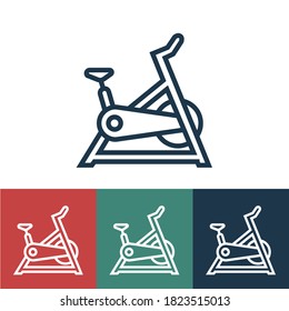Linear vector icon with exerciser bike