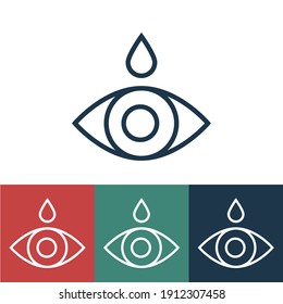 Linear vector icon with eye drops