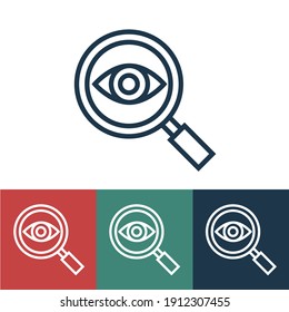 Linear vector icon with eye examination