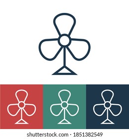 Linear vector icon with fan
