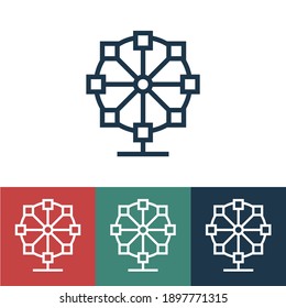 Linear vector icon with ferris wheel