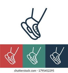 Linear vector icon with figure skating