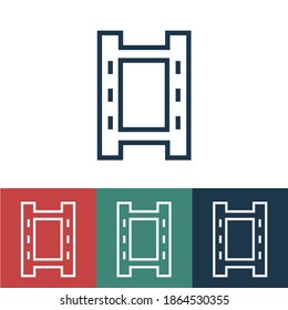 Linear vector icon with film strip