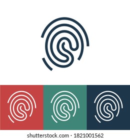 Linear vector icon with fingerprint