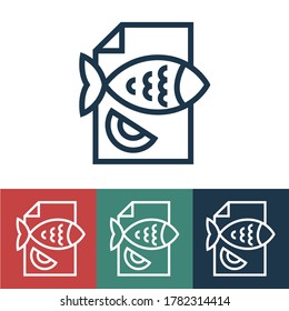 Linear vector icon with fish