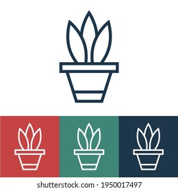 Linear vector icon with flower