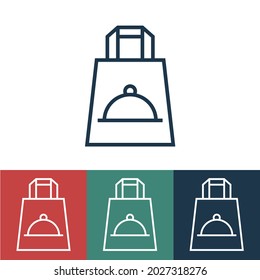Linear vector icon with food bag