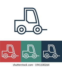 Linear vector icon with forklift