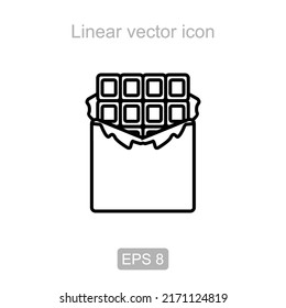 linear vector icon in the form of chocolate