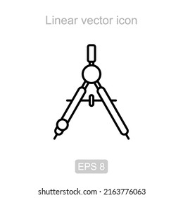 linear vector icon in the form of a compass