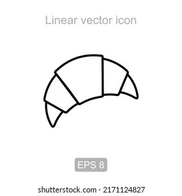 linear vector icon in the form of a croissant