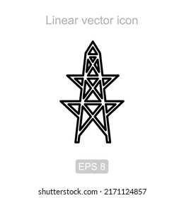 linear vector icon in the form of a power line