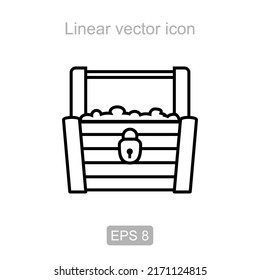 linear vector icon in the form of a treasure chest