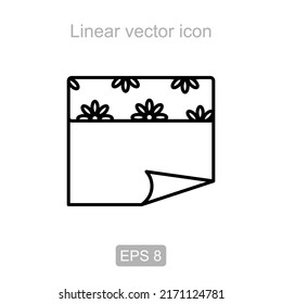 linear vector icon in the form of a wallpaper roll