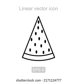linear vector icon in the form of a watermelon slice