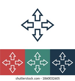 Linear vector icon with four sides