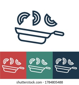 Linear vector icon with fried pasta