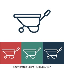 Linear vector icon with garden trolley