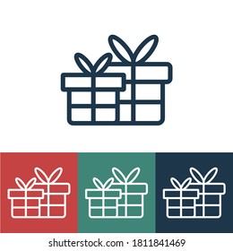 Linear vector icon with gifts