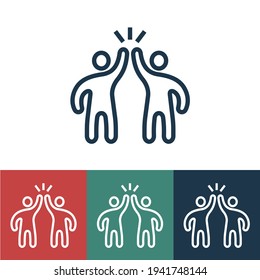 Linear vector icon with give five