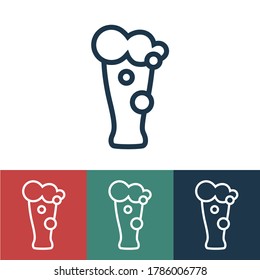 Icono vectorial lineal con vaso de cerveza
