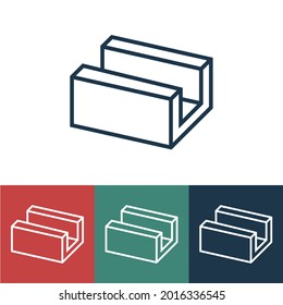 Linear vector icon with guide profile